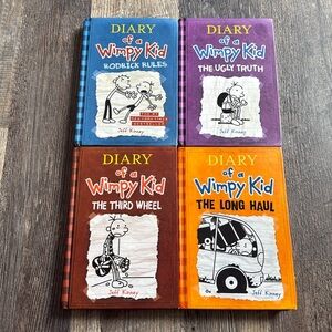 Diary of a Wimpy Kid Lot of 4 Hardcover Books Jeff Kinney